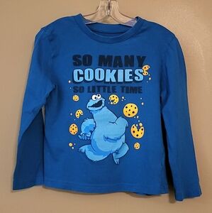 Sesame Street Cookie Monster blue long sleeve tee shirt